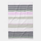 Grijze en roze verticale strepen. theedoek (Verticaal)