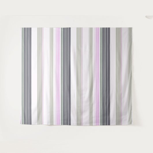 Grijze en roze verticale strepen. wandkleed (Voorkant (horizontaal))