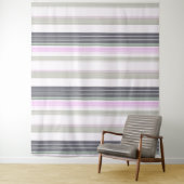 Grijze en roze verticale strepen. wandkleed (In situ)