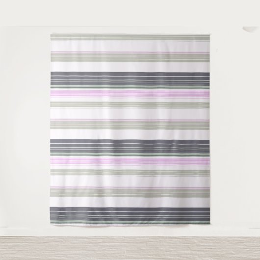Grijze en roze verticale strepen. wandkleed (Voorkant)