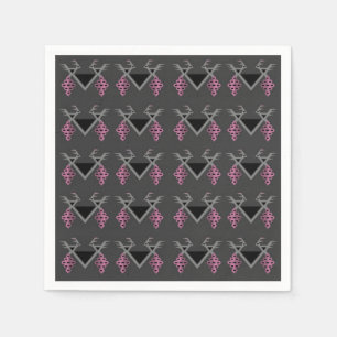 Grijze en roze vogels in het Ornament van de wijng Servet