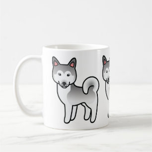 Grijze en witte Alaskaanse Malamute-hond Illustrat Koffiemok