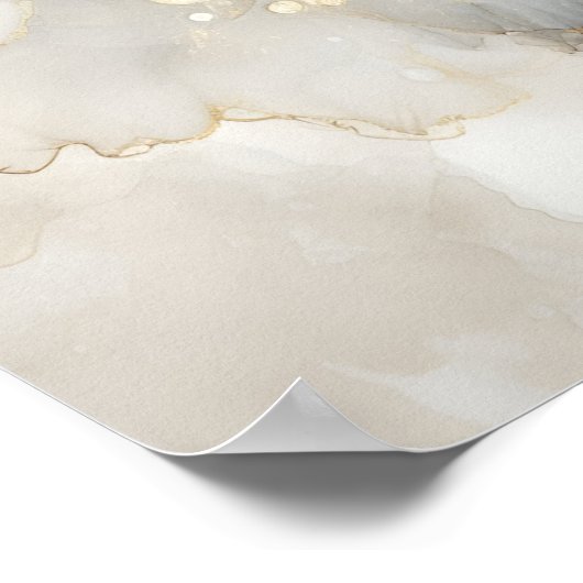 Grijze en witte alcohol inkt poster (Hoek)