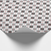 Grijze en Witte Argyle Patroon Gift Wrap Cadeaupapier (Hoek)