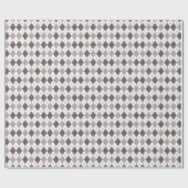 Grijze en Witte Argyle Patroon Gift Wrap Cadeaupapier (Vlak)