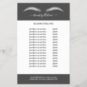 Grijze en witte as & Brows Pricing & Services Flyer (Voorkant)