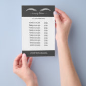 Grijze en witte as & Brows Pricing & Services Flyer (Hand)