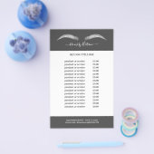 Grijze en witte as & Brows Pricing & Services Flyer (Enkel)