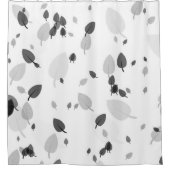 grijze en witte bladeren douchegordijn (Voorkant)