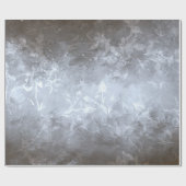 Grijze en witte bloemen cadeaupapier (Vlak)