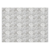 Grijze en Witte Bloemen Fantasy Tafeldoek Tafelkleed (Voorkant (Horizontaal))