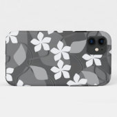 Grijze en witte bloemen. Floral Pattern. Case-Mate iPhone Case (Achterkant (horizontaal))