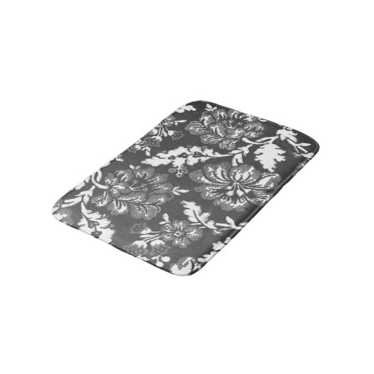 Grijze en witte  bloemkool afdrukken badmat (Gekanteld)