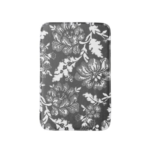 Grijze en witte  bloemkool afdrukken badmat (Voorkant Verticaal)