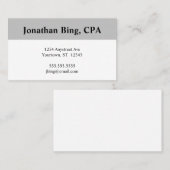 Grijze en witte boekhouder Financiën Visitekaartje (Voorkant / Achterkant)