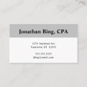Grijze en witte boekhouder Financiën Visitekaartje (Voorkant)