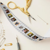 Grijze en witte buffels foto satijnen lint