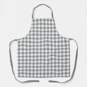 Grijze en witte buffels met gingham Check Patroon Schort (Voorkant)
