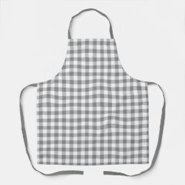 Grijze en witte buffels met gingham Check Patroon Schort