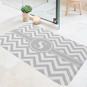 Grijze en witte Chevron-monogram Badmat
