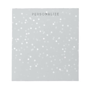 Grijze en witte Confetti van Bokeh Notitieblok