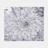 Grijze en Witte Dahlia Bloem Fleece Deken (Voorkant (Horizontaal))