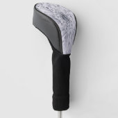 Grijze en Witte Dahlia Bloem Golfheadcover (Schuin)