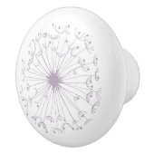 Grijze en witte dandelion keramische knop (Rechts)