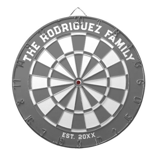 Grijze en witte dartboard van het Familie met Dart Dartbord (Voorkant)