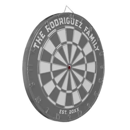 Grijze en witte dartboard van het Familie met Dart Dartbord (Voorkant Links)