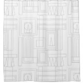 Grijze en witte deco-stijl afdrukken douchegordijn (Voorkant)