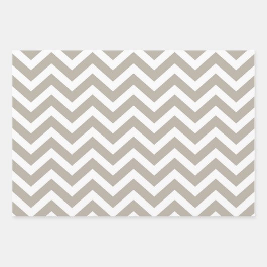 Grijze en witte dikke Chevron bruiloft V4 Inpakpapier Vel (Voorkant)