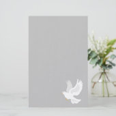 Grijze en witte duif klassiek briefpapier (Staand voorkant)