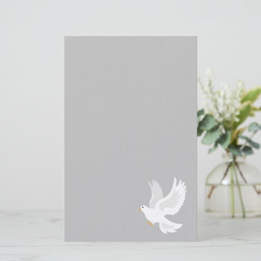Grijze en witte duif klassiek briefpapier (Staand voorkant)