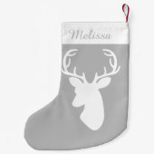 Grijze en witte Duivel kop met aangepaste naam Kleine Kerstsok (Achterkant)