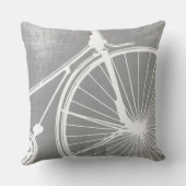 Grijze en witte fiets Pillow Kussen (Achterkant)