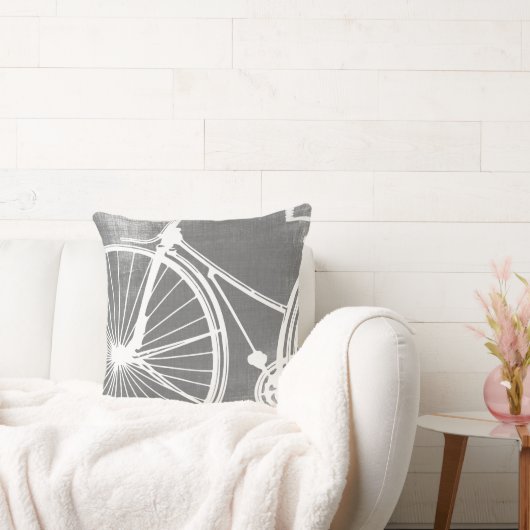 Grijze en witte fiets Pillow Kussen (Bank)
