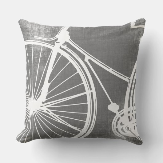 Grijze en witte fiets Pillow Kussen (Voorkant)