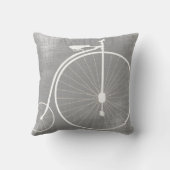 Grijze en witte fiets Pillow Kussen (Achterkant)