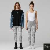 grijze en witte geruite leggings