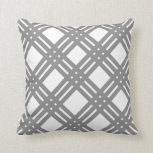 Grijze en witte gingham kussen
