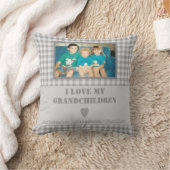 Grijze en witte gipsham met namen en foto's kussen (Deken)