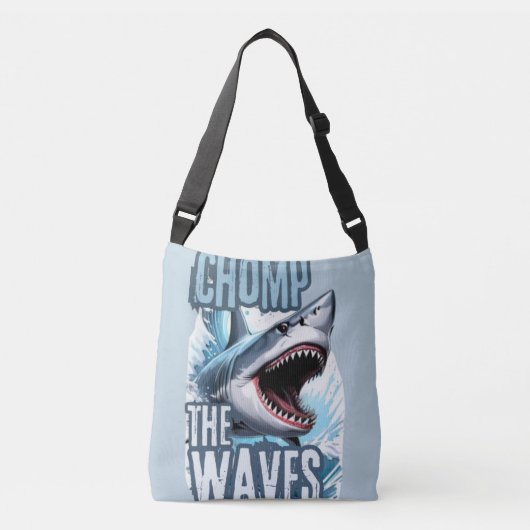 Grijze en witte haai Graffiti-geïnspireerde Pri Crossbody Tas (Voorkant)