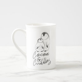 Grijze en witte handdrager Penguin Cuddles Winter Porselein Kop