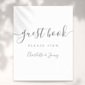 Grijze en witte handtekening script gastensignatie poster