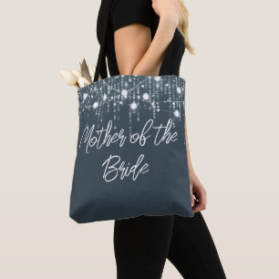 Grijze en witte hanglichten Moeder van de bruid Tote Bag