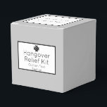 Grijze en witte hangover Relief Kit Favor Box Bedankdoosjes<br><div class="desc">Perfect klassieke lichte grijze en witte hangover hulpdoos die voor om het even welke gebeurtenis aanpasbaar is</div>