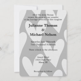 Grijze en witte harten bruiloft kaart