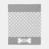 Grijze en witte honden en bonen met naam fleece deken (Voorkant)