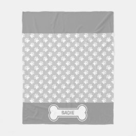 Grijze en witte honden en bonen met naam fleece deken